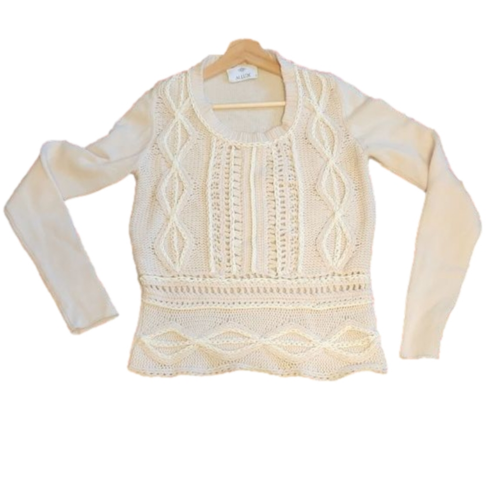 Cream Cable Knit Women's Sweater - Brand: